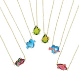 Colorful CZ Geometric Heart Marquise Necklace