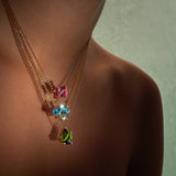 Colorful CZ Geometric Heart Marquise Necklace