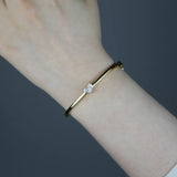 Geometric CZ Heart Stones Bangles 60mm Bracelet for Women