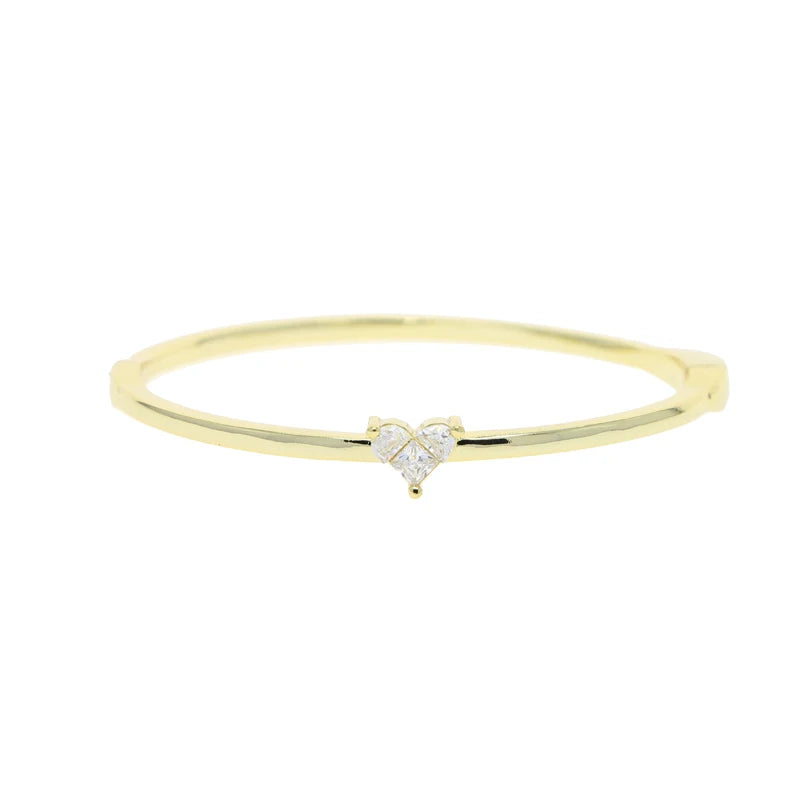 Geometric CZ Heart Stones Bangles 60mm Bracelet for Women