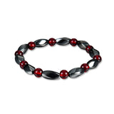 Hematite Bracelets Charm Red Beads Elastic String Bracelet