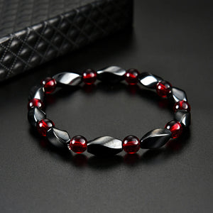 Hematite Bracelets Charm Red Beads Elastic String Bracelet