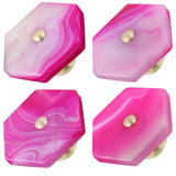 Hexagon Agate Slice Cabinet Pulls Knobs Brass Handle