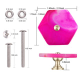Hexagon Agate Slice Cabinet Pulls Knobs Brass Handle
