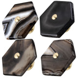 Hexagon Agate Slice Cabinet Pulls Knobs Brass Handle