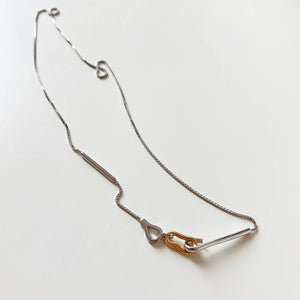 Geometric Clasp Necklace S925 Box Chain Choker Necklace in 925 Sterling Silver