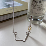 Geometric Clasp Necklace S925 Box Chain Choker Necklace in 925 Sterling Silver