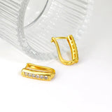 Geometric Hoop Earrings 18K Plated Metal Unusual Jewelry