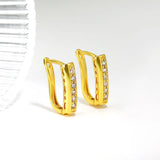 Geometric Hoop Earrings 18K Plated Metal Unusual Jewelry