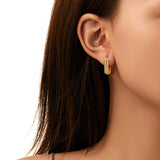 Geometric Hoop Earrings 18K Plated Metal Unusual Jewelry