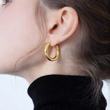 Geometric Huggie Hoop Earrings Stainless Steel Charm Cartilage Piercing