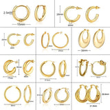 Geometric Huggie Hoop Earrings Stainless Steel Charm Cartilage Piercing