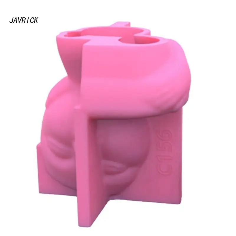Geometric Human Face Gypsum Silicone Mold for Succulent Plants Candle Holder