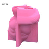 Geometric Human Face Gypsum Silicone Mold for Succulent Plants Candle Holder