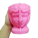Geometric Human Head Gypsum Silicone Mold for Succulent Plant Flower Pot