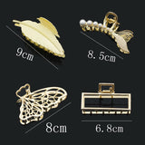 Geometric Leaves Metal Hair Claw for Women