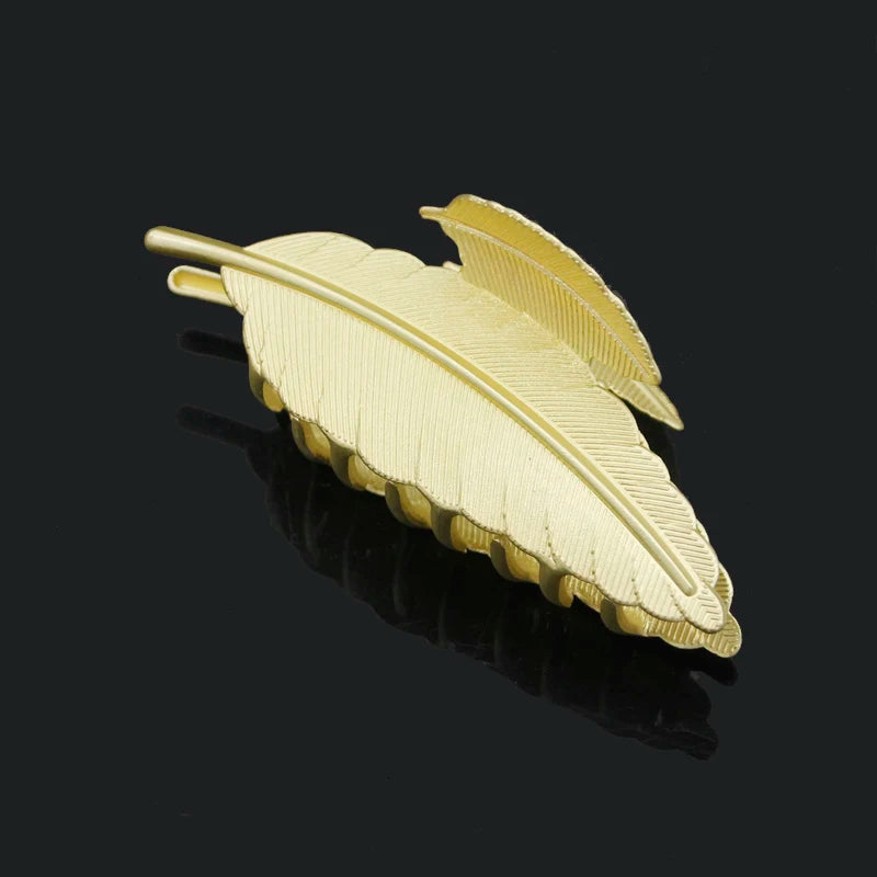 Geometric Leaves Metal Hair Claw for Women