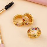 Colorful Zircon Geometric Women's Finger Ring Wedding Jewelry Gift
