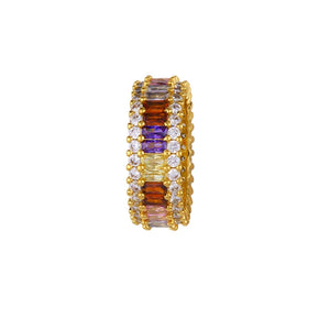 Colorful Zircon Geometric Women's Finger Ring Wedding Jewelry Gift