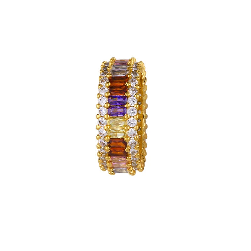 Colorful Zircon Geometric Women's Finger Ring Wedding Jewelry Gift