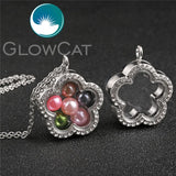 Geometric Magnetic Beads Locket Pearl Cage Pendant Necklace