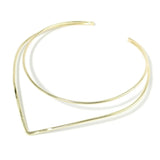Double-deck Alloy Torques Collar Necklace Geometric Metal Choker for Women
