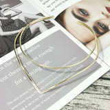 Double-deck Alloy Torques Collar Necklace Geometric Metal Choker for Women
