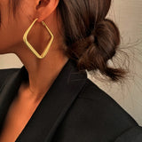 Irregular Circle Square Earrings for Women, Geometric Metal Jewelry Gift