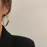 Irregular Circle Square Earrings for Women, Geometric Metal Jewelry Gift