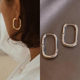 Irregular Circle Square Earrings for Women, Geometric Metal Jewelry Gift
