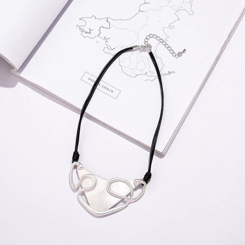 Geometric Metal Necklace Triangle Pendants Chokers