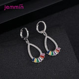 Oval Crystal Zircon 925 Silver Jewelry Set for Women