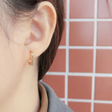 Geometric Oval Hoop Earrings High Polished Jewelry