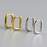 Geometric Oval Hoop Earrings High Polished Jewelry