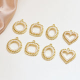 Geometric Pearl Hollow Lace Love Pendant, DIY Earrings Accessories