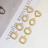 Geometric Pearl Hollow Lace Love Pendant, DIY Earrings Accessories
