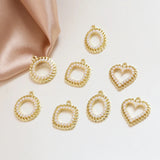 Geometric Pearl Hollow Lace Love Pendant, DIY Earrings Accessories