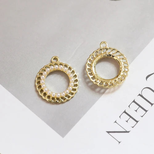 Geometric Pearl Hollow Lace Love Pendant, DIY Earrings Accessories