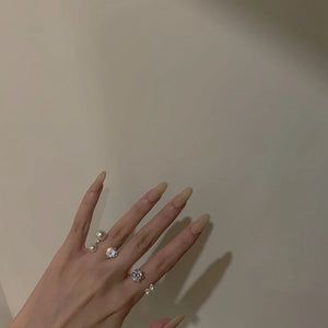 Geometric Pearls CZ Ring for Women Wedding Engagement YRI174