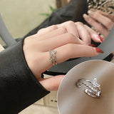 Geometric Pearls CZ Ring for Women Wedding Engagement YRI174