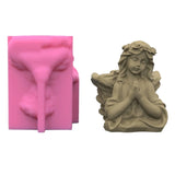 Geometric Praying Girl Silicone Mold for Succulent Plants Pot