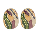 Geometric Punk Human Face Clip Earrings Retro Abstract Metal No Pierced