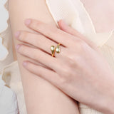 Geometric Copper Rings for Women Girls Female Jewelry