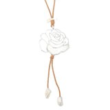 Geometric Romantic Flower Pendant Long Chain Necklace