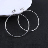 Geometric Round Clip Earrings Metal Big Earrings Women Ear Clip Jewelry