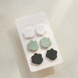 Colorful Heart Acrylic Earrings Leopard Stripe Set