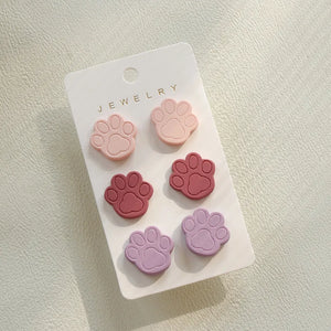 Colorful Heart Acrylic Earrings Leopard Stripe Set