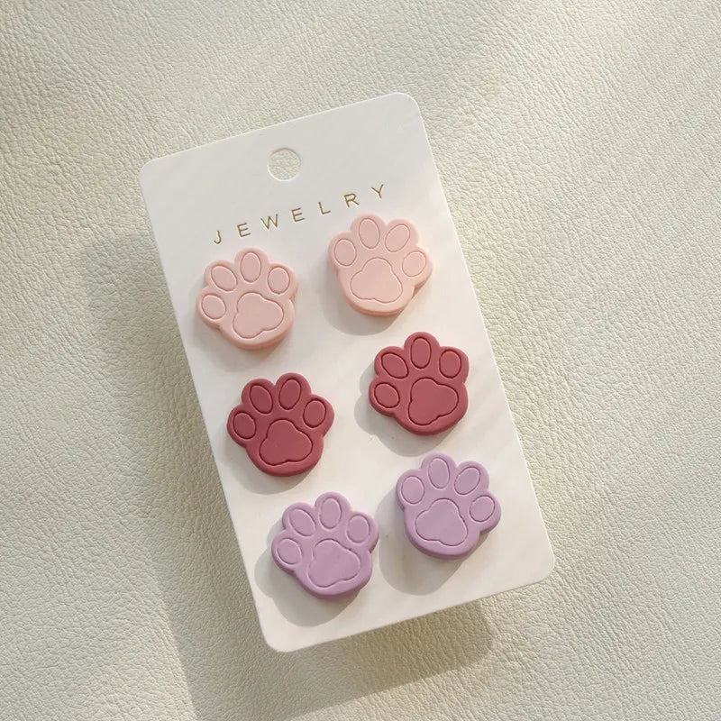 Colorful Heart Acrylic Earrings Leopard Stripe Set