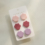 Colorful Heart Acrylic Earrings Leopard Stripe Set