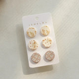 Colorful Heart Acrylic Earrings Leopard Stripe Set